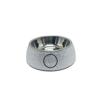 Rhinestone Stainless Steel Pet Bowl – CC Stylish Food & Water Bowl for Dogs & Cats Designer