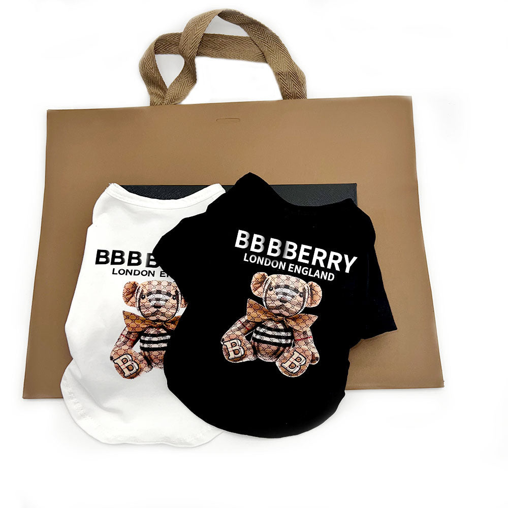 Summer Thin Pet Dog Clothes Thin Short Sleeve T-Shirt Bear Small Dog Teddy Schnauzer Corgi Clothing