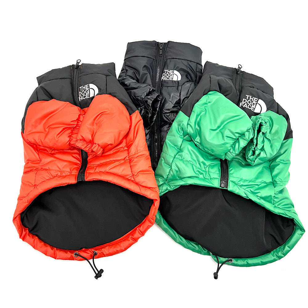 Cross-border trendy brand dog clothes jacket DOG FACE warm Teddy Schnauzer Shiba Inu Corgi pet cotton jacket