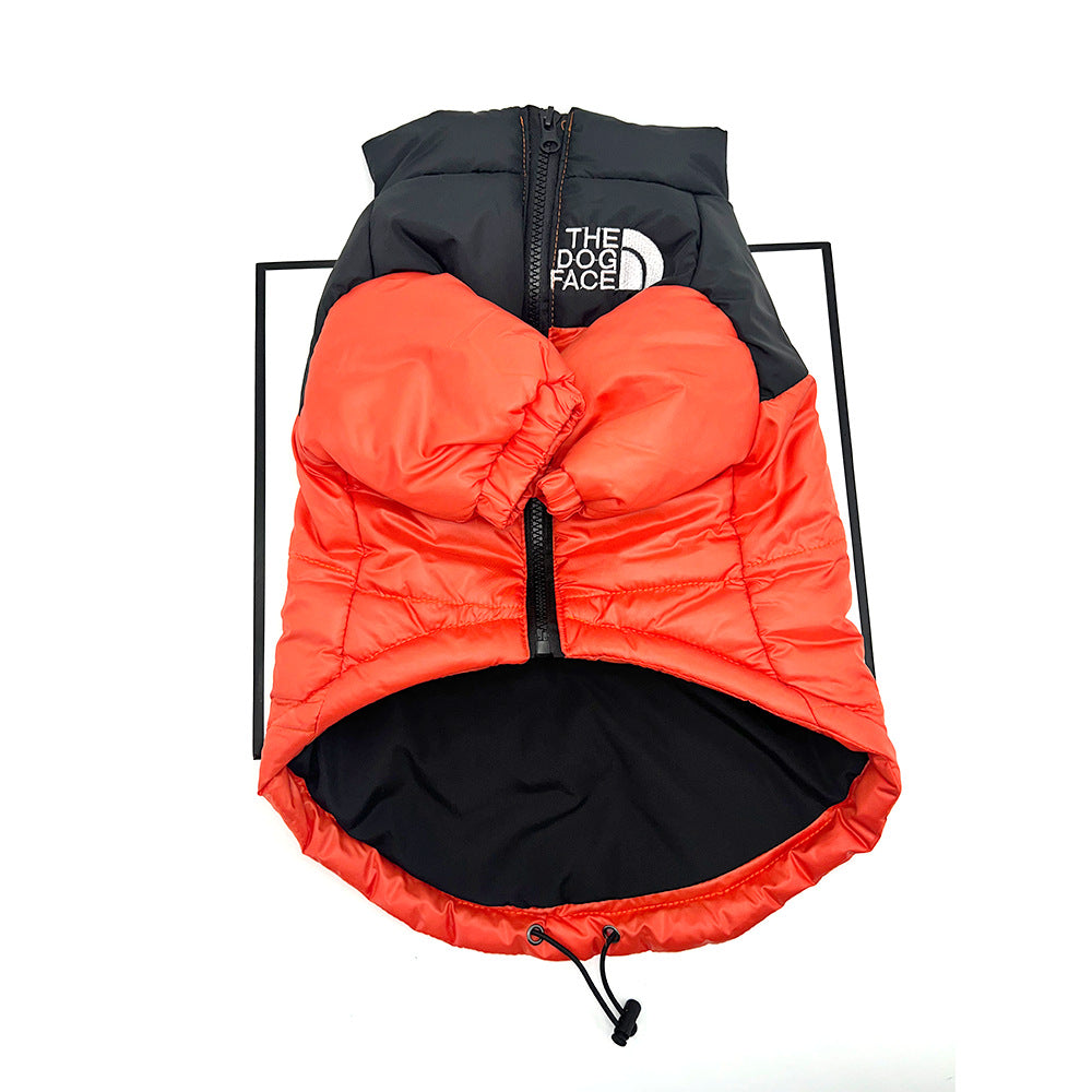 Cross-border trendy brand dog clothes jacket DOG FACE warm Teddy Schnauzer Shiba Inu Corgi pet cotton jacket