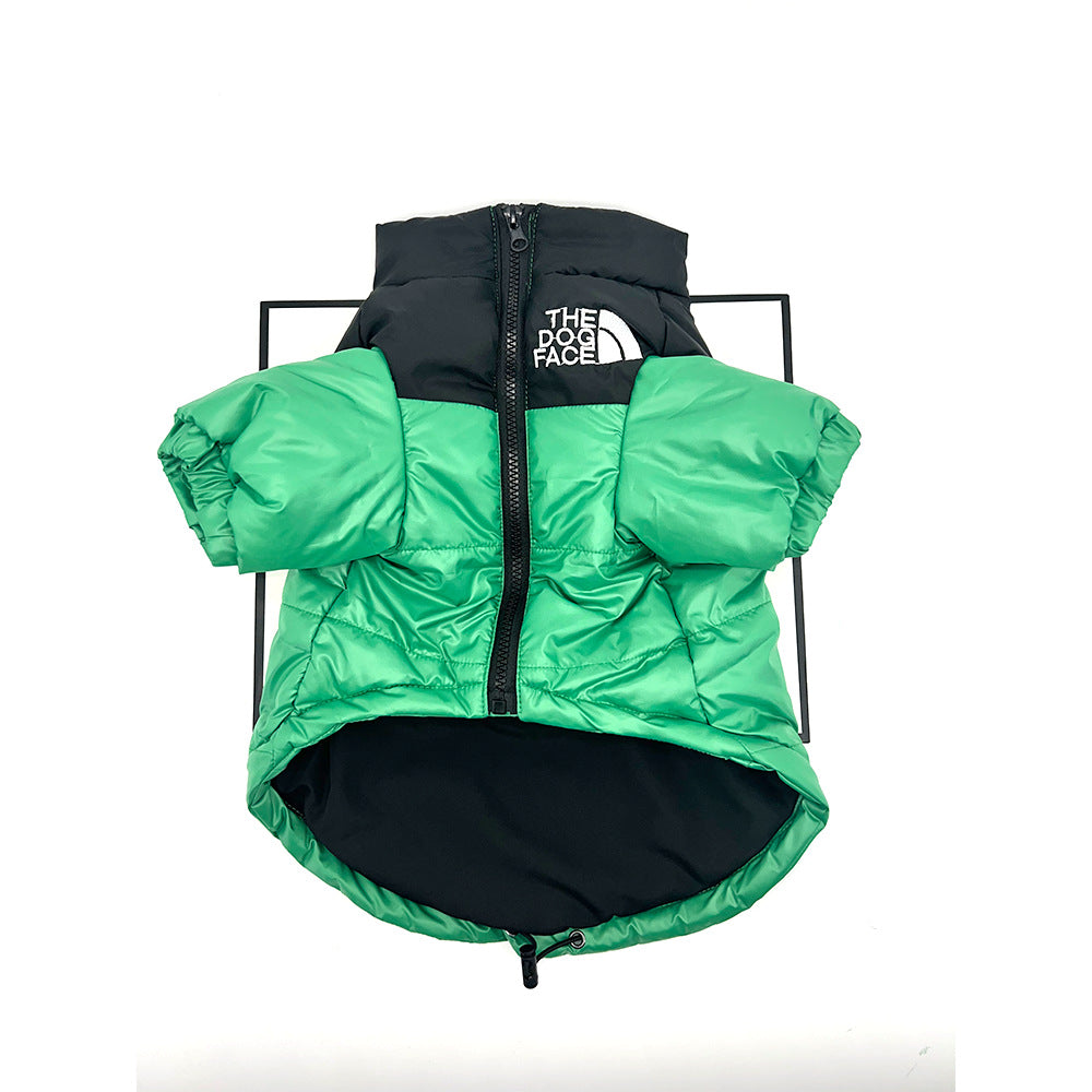 Cross-border trendy brand dog clothes jacket DOG FACE warm Teddy Schnauzer Shiba Inu Corgi pet cotton jacket