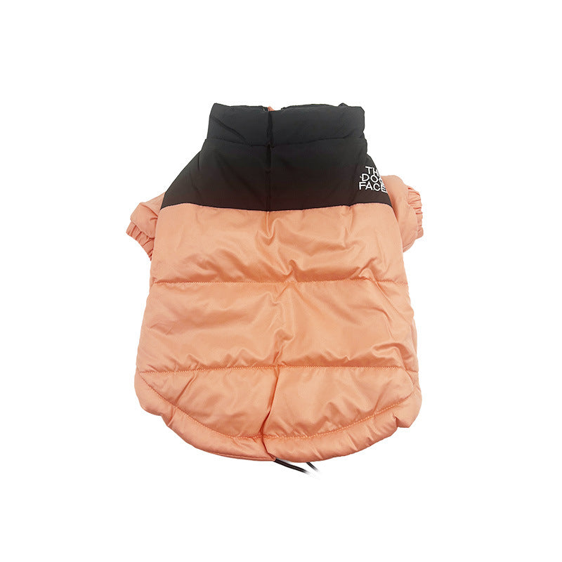 Cross-border trendy brand dog clothes jacket DOG FACE warm Teddy Schnauzer Shiba Inu Corgi pet cotton jacket