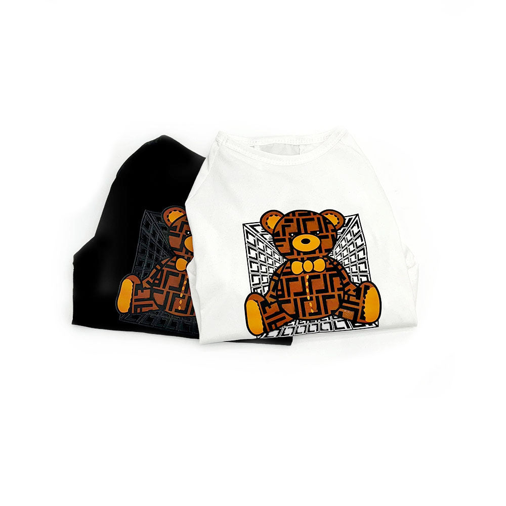 Summer luxury trendy brand F dog clothes short-sleeved pure cotton bear pet clothing thin Schnauzer Teddy French Dou