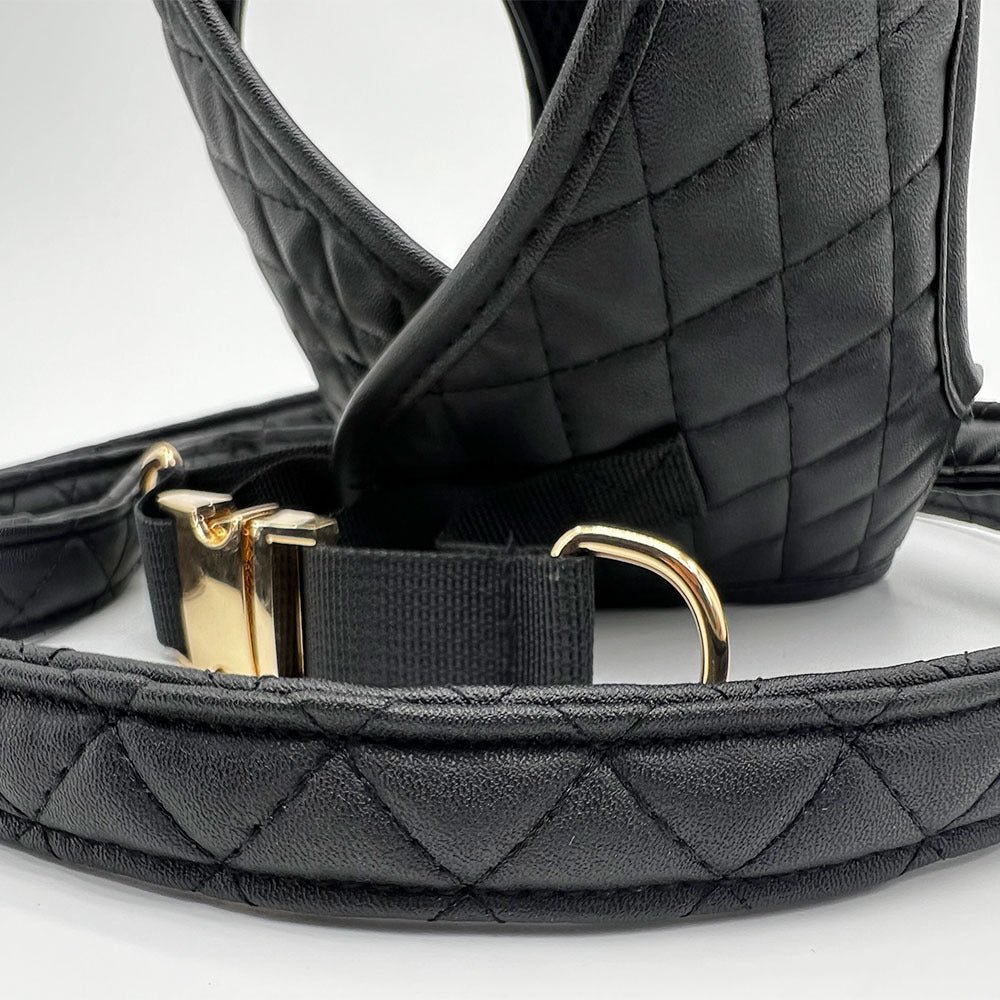 Cross-border trendy brand dog leash chest and back dog pet dogfighting corgi teddy leather chest and back dog leash set dog harness
