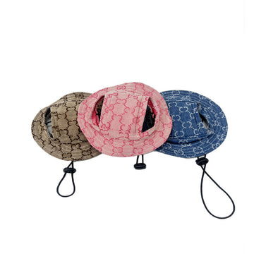 Trendy summer dog hat pet cute hat anti-shedding adjustable basin hat sun protection sunshade dog princess hat