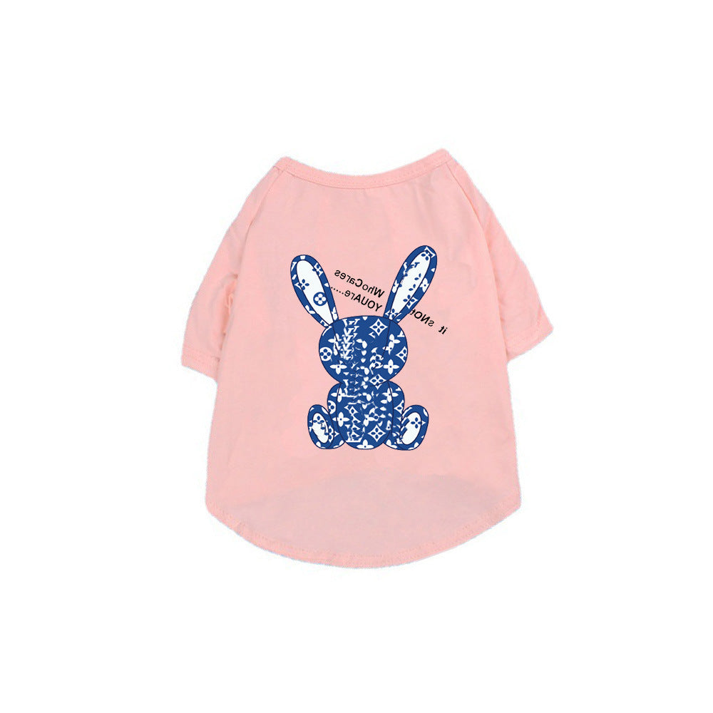 Foreign trade cross-border trendy brand dog clothes short-sleeved cotton pet T-shirt clothes presbyopia dog Teddy Bago clothing