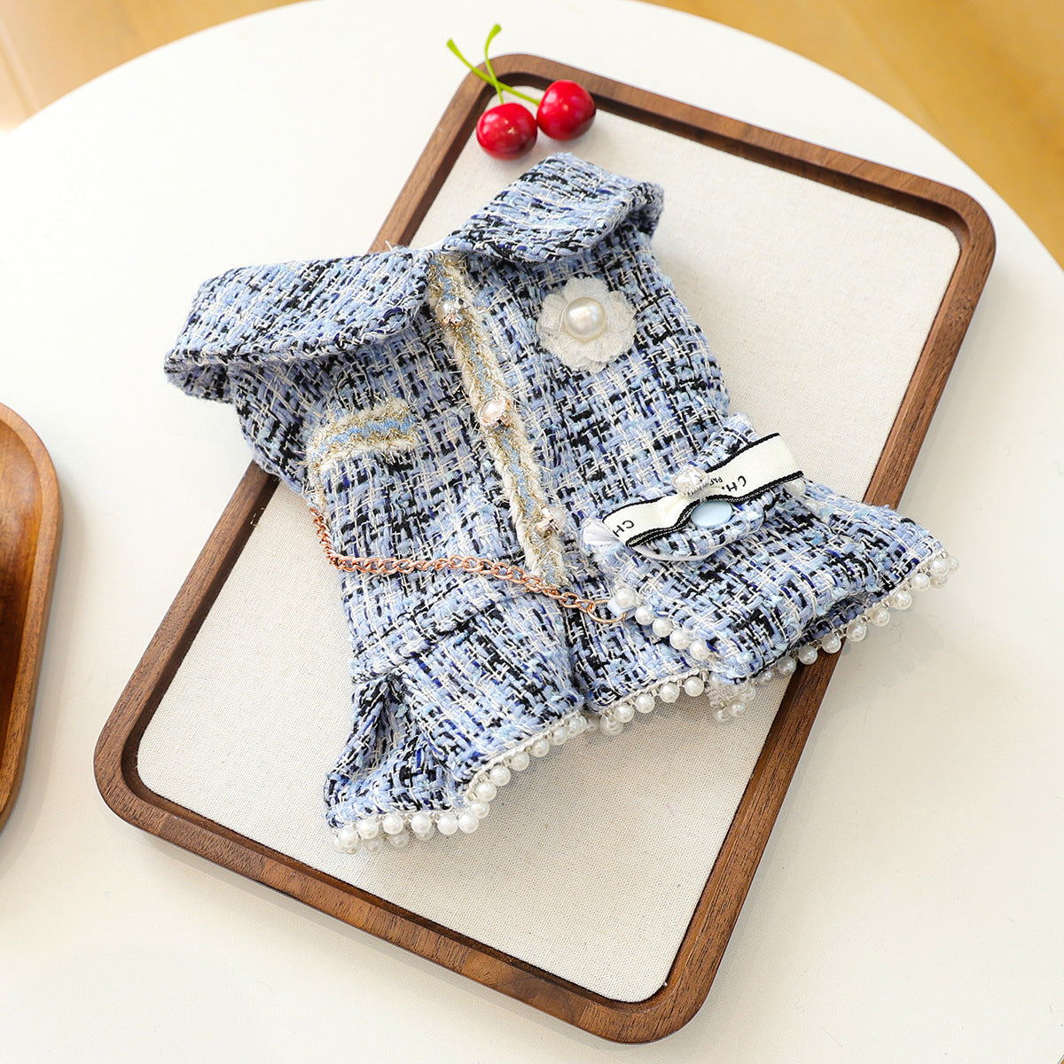 PETCIRCLE Pet Circle Pet Clothing: Dog and Cat Apparel—Spring/Fall Gray-Blue Floral Skirt