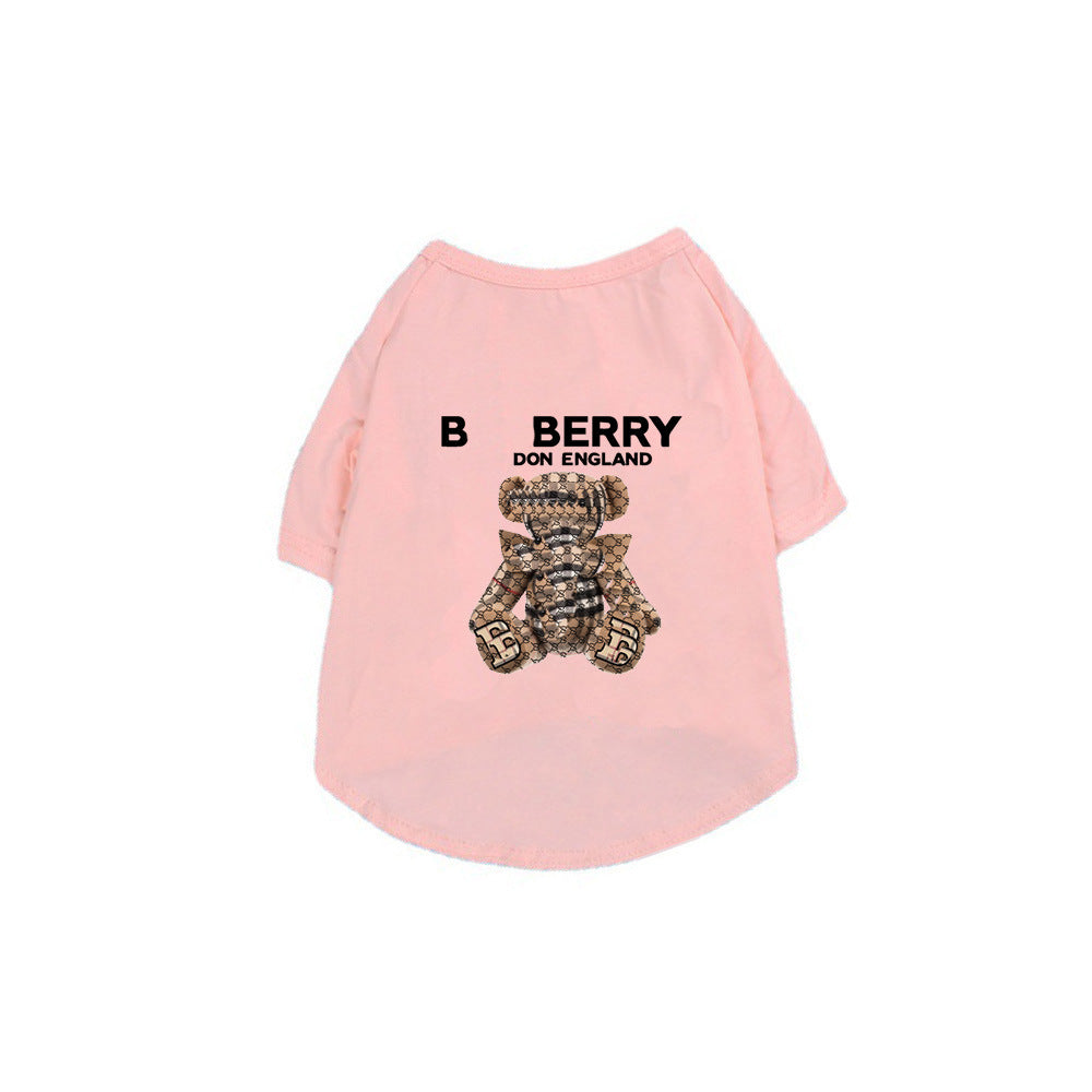 Summer Thin Pet Dog Clothes Thin Short Sleeve T-Shirt Bear Small Dog Teddy Schnauzer Corgi Clothing