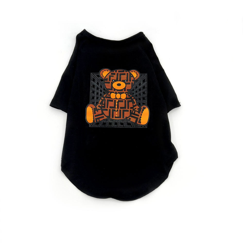 Summer luxury trendy brand F dog clothes short-sleeved pure cotton bear pet clothing thin Schnauzer Teddy French Dou