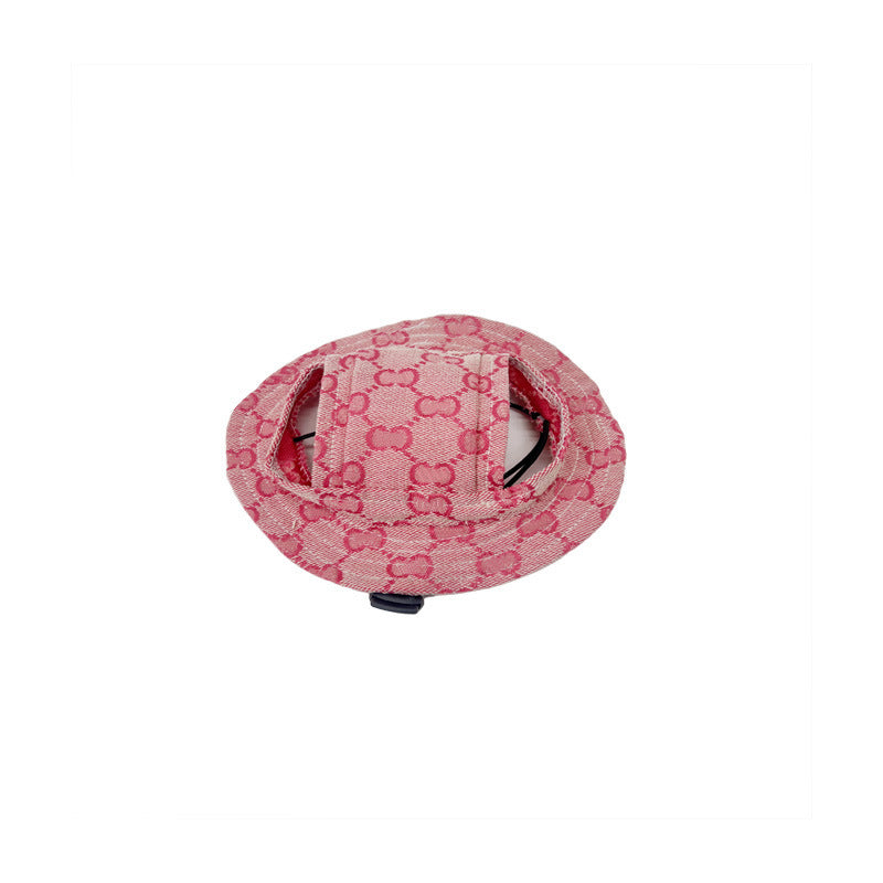 Trendy summer dog hat pet cute hat anti-shedding adjustable basin hat sun protection sunshade dog princess hat