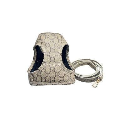 New Pet Dog Cat Fa Dou Tow Rope Trendy Vest Leather Chest Back Set Trendy Pattern Letters