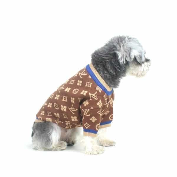 Brown Monogram Chewy Dog Sweater