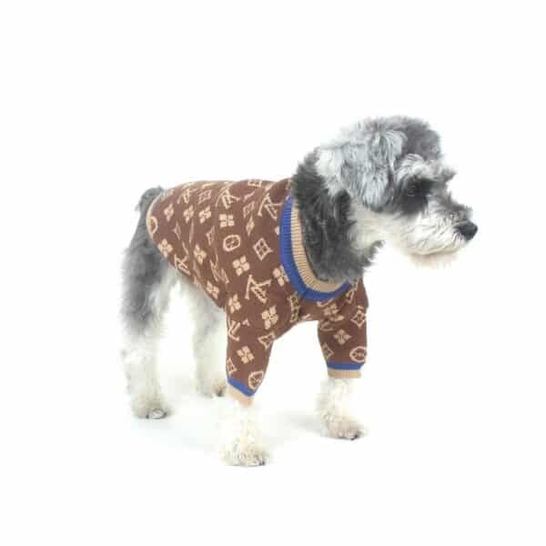Brown Monogram Chewy Dog Sweater