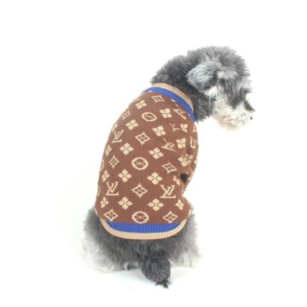 Brown Monogram Chewy Dog Sweater