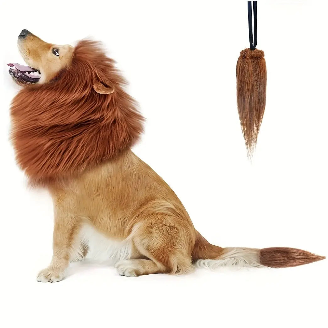 Lion Mane Dog Costume, Lion Mane Wig for Medium to Large Dogs, Halloween for Big Dogs, Fun Pet Dress-Up Gear