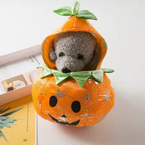 Halloween Pumpkin Dog Costume with Hood for Dogs