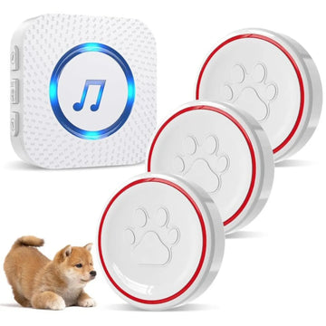 Smart Dog Doorbell with 3 Buttons, Custom Ringtones & Adjustable Volume