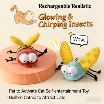 Catnip Flying Insect Interactive Cat Toy with Lights & Sound