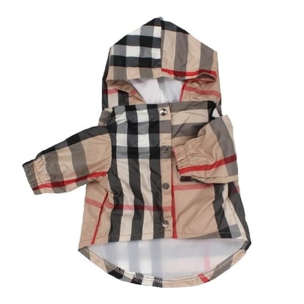 Furry Pawz Plaid Dog Raincoat With Hood