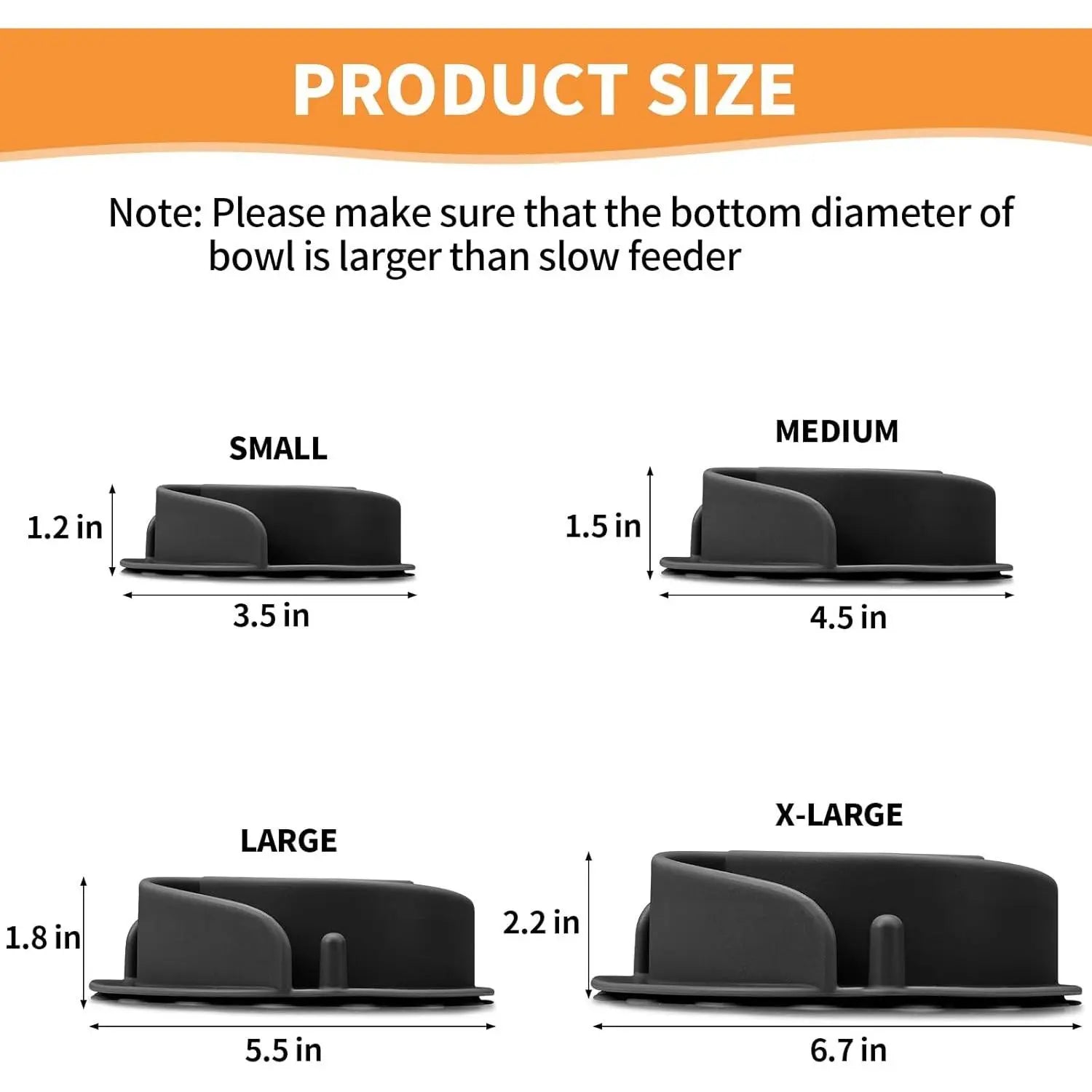 Slow Feeder Dog Bowl Insert Silicone Soft Suction Sizes S-XL