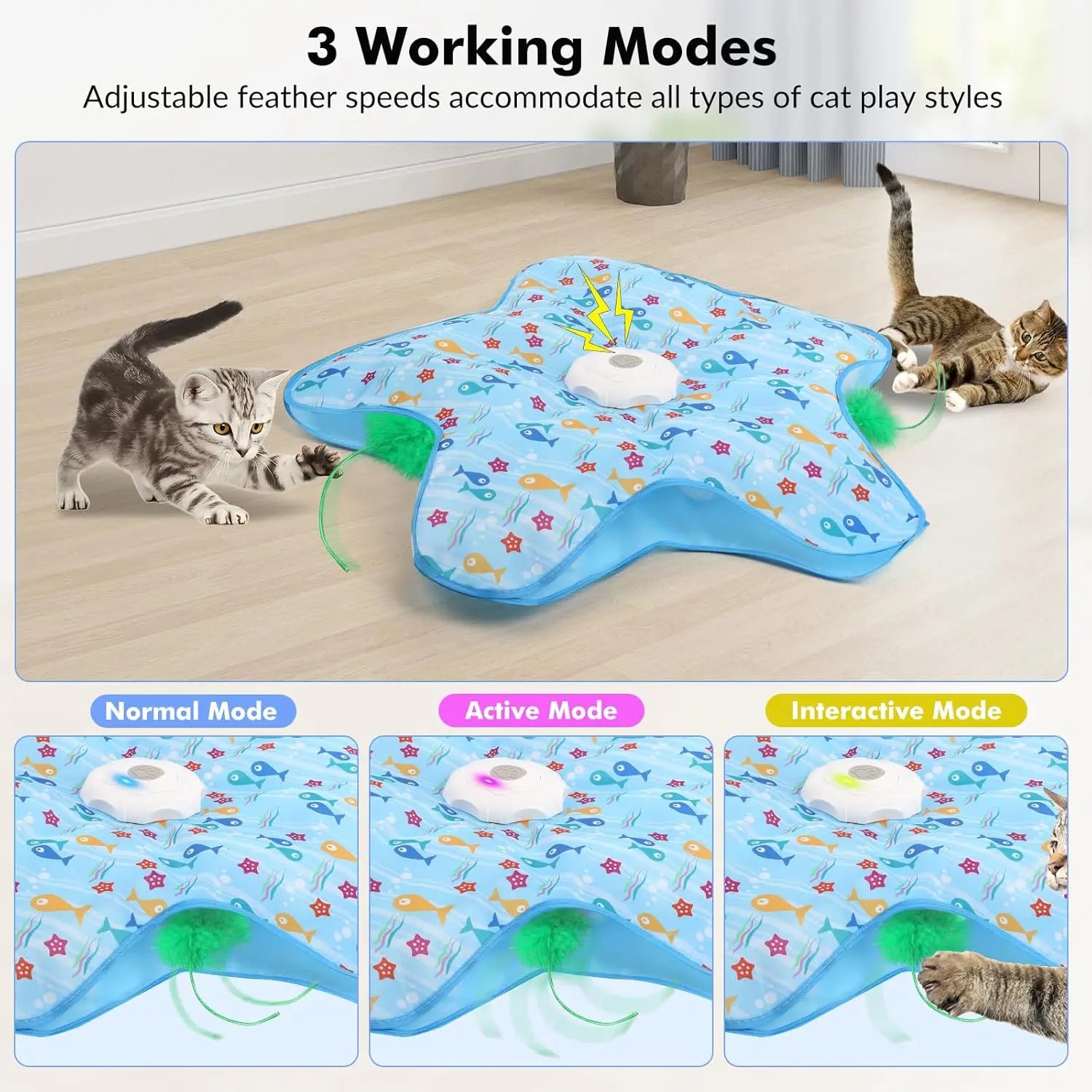 Hide and Seek Cat Toys – Rechargeable Interactive Feathers