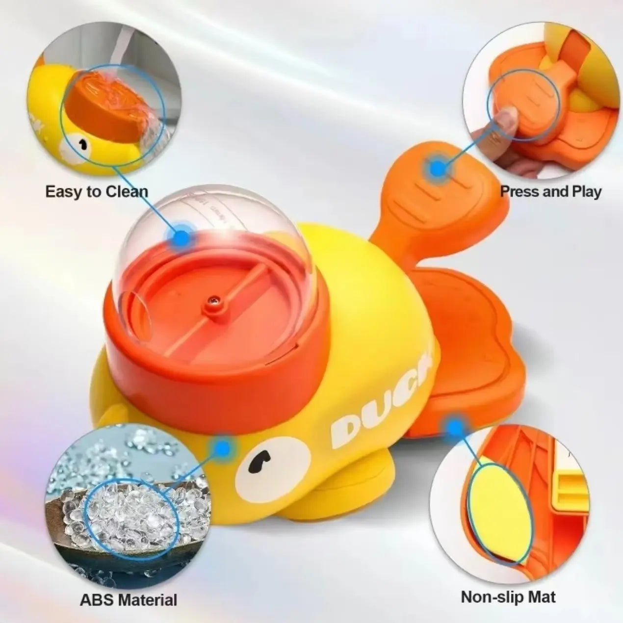 2-in-1 Interactive Cat Treat Dispenser Toy Duck Shape 8.6in