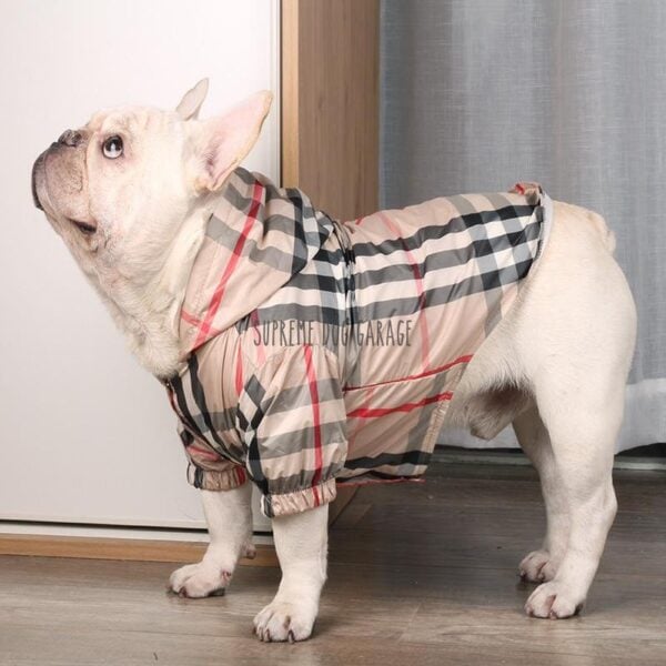 Furry Pawz Plaid Dog Raincoat With Hood