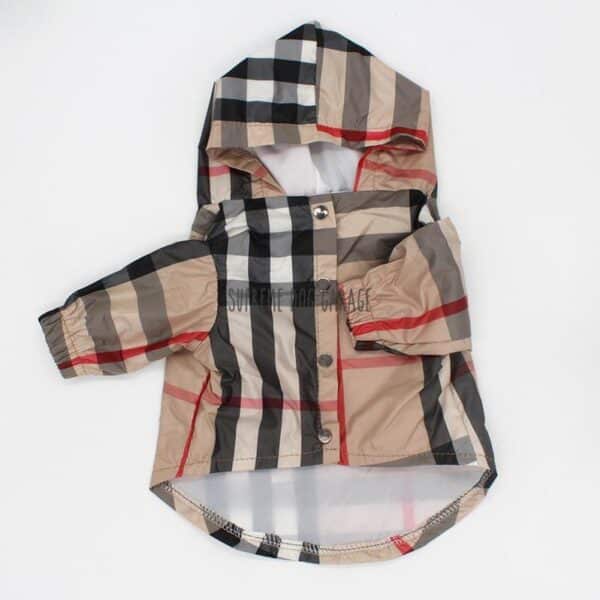 Furry Pawz Plaid Dog Raincoat With Hood