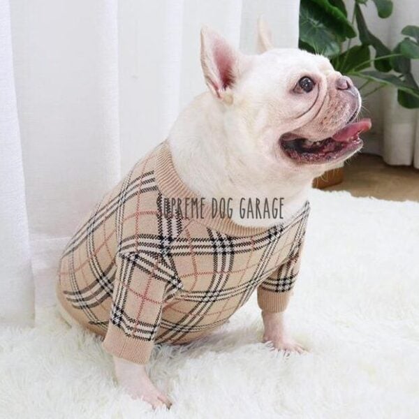 Barkberry Vintage Plaid Designer Dog Sweater
