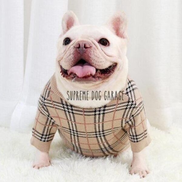 Barkberry Vintage Plaid Designer Dog Sweater