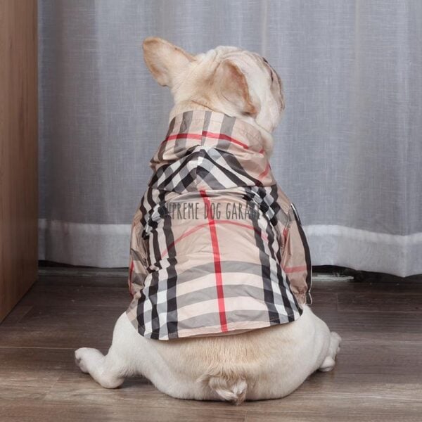 Furry Pawz Plaid Dog Raincoat With Hood