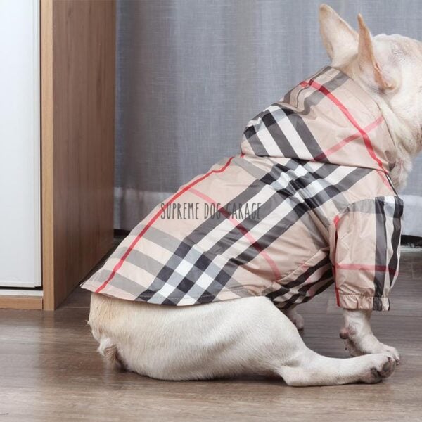 Furry Pawz Plaid Dog Raincoat With Hood